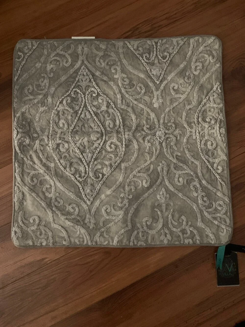 Villa Home Collection Abilene Gray Throw Pillow Cover 20”x20” Sham Case